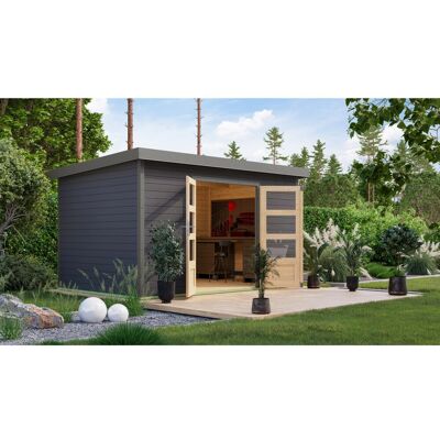 Karibu Gartenhaus Domingo 7 B Terragrau/Grau 219 x 360 x 240 cm Karibu Gartenhaus Domingo 7 B Terragrau/Grau 219 x 360 x 240 cm
