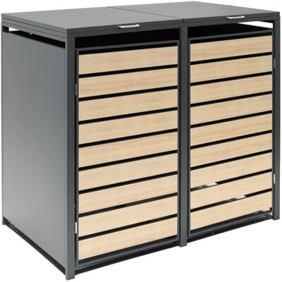 Westmann Mülltonnenbox 2-fach 240 Liter Holzoptik Westmann Mülltonnenbox 2-fach 240 Liter Holzoptik