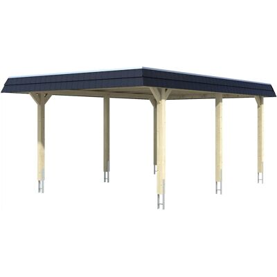 SKANHOLZ Wendland Carport - Weiß, 409x628cm, 247cm hoch - Carport SKANHOLZ Wendland Carport - Weiß, 409x628cm, 247cm hoch - Carport