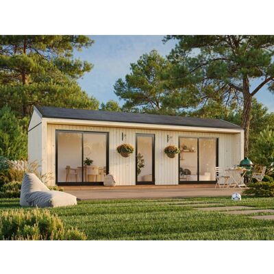 Palmako Holz-Gartenhaus Rebekka Satteldach Unbehandelt 901 cm x 339 cm 22,4 m² Palmako Holz-Gartenhaus Rebekka Satteldach Unbehandelt 901 cm x 339 cm 22,4 m²