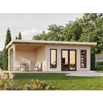 Palmako Holz-Gartenhaus Aurelia Pultdach Unbehandelt 749 cm x 300 cm 20,6 m² Palmako Holz-Gartenhaus Aurelia Pultdach Unbehandelt 749 cm x 300 cm 20,6 m²