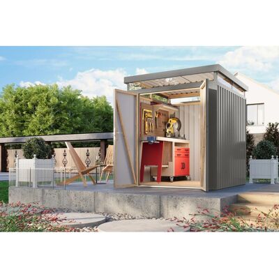 Karibu Metallgerätehaus Argos 2 Graualuminium Karibu Metallgerätehaus Argos 2 Graualuminium