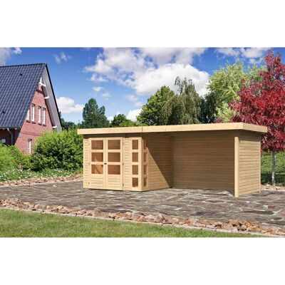 Karibu Holz-Gartenhaus Sölve Natur Flachdach Unbehandelt 238 cm x 213 cm Karibu Holz-Gartenhaus Sölve Natur Flachdach Unbehandelt 238 cm x 213 cm