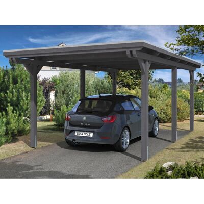 SKANHOLZ Emsland Carport - Flachdach, 354x604cm, Grau SKANHOLZ Emsland Carport - Flachdach, 354x604cm, Grau