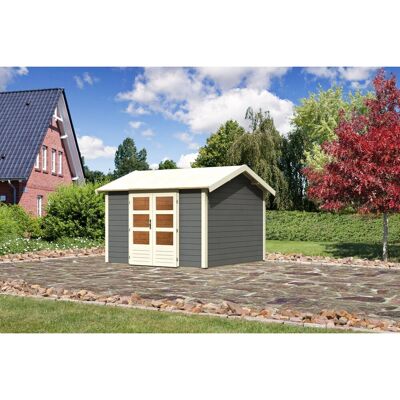Karibu Holz-Gartenhaus Timra Terragrau Satteldach Lackiert 300 cm x 300 cm Karibu Holz-Gartenhaus Timra Terragrau Satteldach Lackiert 300 cm x 300 cm