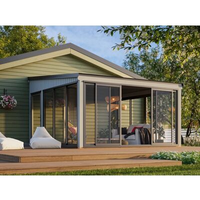 Palmako Holz-Gartenhaus Lumi Slide Plus Pultdach Lackiert 420 cm x 420 cm Palmako Holz-Gartenhaus Lumi Slide Plus Pultdach Lackiert 420 cm x 420 cm