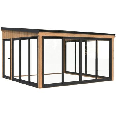 Palmako Holz-Gartenhaus Lumi Slide Pultdach Tauchgrundiert 420 cm x 420 cm Palmako Holz-Gartenhaus Lumi Slide Pultdach Tauchgrundiert 420 cm x 420 cm