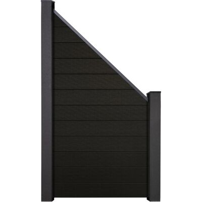 GroJa Solid Steckzaun Schräg schmal 90 cm x 180/90 cm Schwarz GroJa Solid Steckzaun Schräg schmal 90 cm x 180/90 cm Schwarz