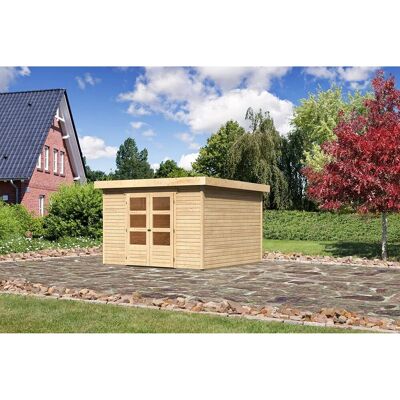 Karibu Holz-Gartenhaus Boras - Flachdach Unbehandelt 298 cm x 302 cm Karibu Holz-Gartenhaus Boras - Flachdach Unbehandelt 298 cm x 302 cm