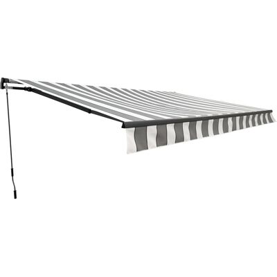 Garden Pleasure Gelenkarmmarkise 20 cm x 250 cm x 395 cm Grau-Weiß Garden Pleasure Gelenkarmmarkise 20 cm x 250 cm x 395 cm Grau-Weiß