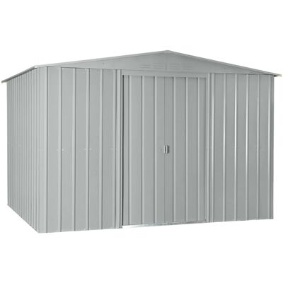 Globel Industries Metall-Gerätehaus 10x8 Silber Metallic B x T: 295 cm x 237 cm Globel Industries Metall-Gerätehaus 10x8 Silber Metallic B x T: 295 cm x 237 cm