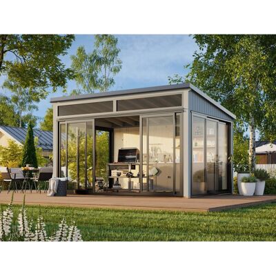 Palmako Holz-Gartenhaus Saga Slide Plus Pultdach Lackiert 420 cm x 297 cm Palmako Holz-Gartenhaus Saga Slide Plus Pultdach Lackiert 420 cm x 297 cm