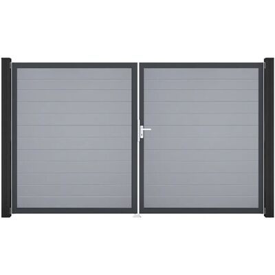 GroJa Tor 2-flg. Basicline Schmal Silbergrau Rahmen 306 cm x 180 cm DIN Rechts GroJa Tor 2-flg. Basicline Schmal Silbergrau Rahmen 306 cm x 180 cm DIN Rechts