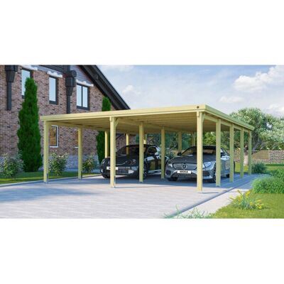 Weka Holzbau Weka Carport 618 Gr.3 - Doppelcarport mit PVC-Trapezblechdach Weka Holzbau Weka Carport 618 Gr.3 - Doppelcarport mit PVC-Trapezblechdach