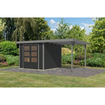 Karibu Gartenhaus Ernesto 3,5 C m. Anbaudach Anthrazit/Grau 209 x 238 x 242 cm Karibu Gartenhaus Ernesto 3,5 C m. Anbaudach Anthrazit/Grau 209 x 238 x 242 cm