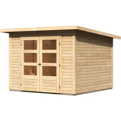 Karibu Holz-Gartenhaus Sitten Natur Pultdach Unbehandelt 242 cm x 242 cm Karibu Holz-Gartenhaus Sitten Natur Pultdach Unbehandelt 242 cm x 242 cm