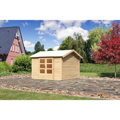 Karibu Holz-Gartenhaus Timra Naturbelassen Satteldach 300 cm x 300 cm Karibu Holz-Gartenhaus Timra Naturbelassen Satteldach 300 cm x 300 cm
