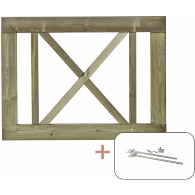 Plus Holz Einzeltor Rom Nadelholz druckimprägniert 100 cm x 75 cm Plus Holz Einzeltor Rom Nadelholz druckimprägniert 100 cm x 75 cm