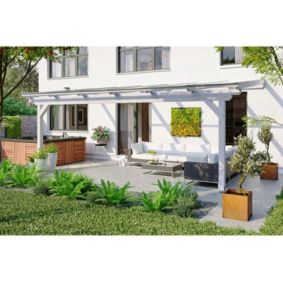 Skanholz Ancona Weiß Garten Terrasse - Terrassenüberdachung Skanholz Ancona Weiß Garten Terrasse - Terrassenüberdachung