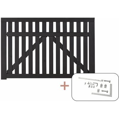 Plus Holz Einzeltor Country Nadelholz Schwarz 150 cm x 98 cm Plus Holz Einzeltor Country Nadelholz Schwarz 150 cm x 98 cm