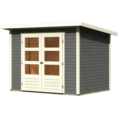 Karibu Holz-Gartenhaus Sitten Terragrau Pultdach Lackiert 242 cm x 182 cm Karibu Holz-Gartenhaus Sitten Terragrau Pultdach Lackiert 242 cm x 182 cm