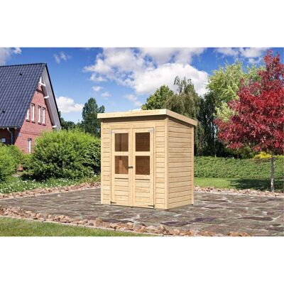 Karibu Holz-Gartenhaus Vellinge Natur Pultdach Unbehandelt 178 cm x 122 cm Karibu Holz-Gartenhaus Vellinge Natur Pultdach Unbehandelt 178 cm x 122 cm