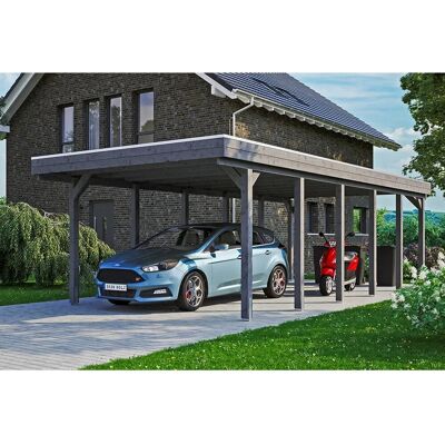 SKANHOLZ Friesland Carport - Flachdach, 397x860cm, dunkelgrau SKANHOLZ Friesland Carport - Flachdach, 397x860cm, dunkelgrau