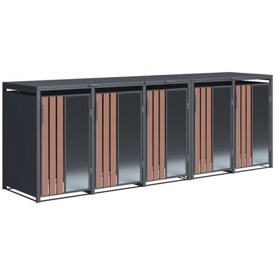 Westmann Mülltonnenbox Status 5 Anthrazit-Holzoptik 80 cm x 330 cm x 116 cm Westmann Mülltonnenbox Status 5 Anthrazit-Holzoptik 80 cm x 330 cm x 116 cm