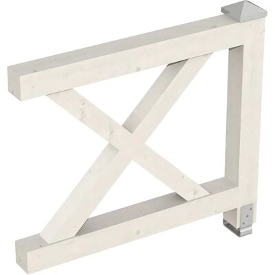 Skan Holz Brüstung Andreaskreuz 108 x 84 cm Fichte Weiß Skan Holz Brüstung Andreaskreuz 108 x 84 cm Fichte Weiß