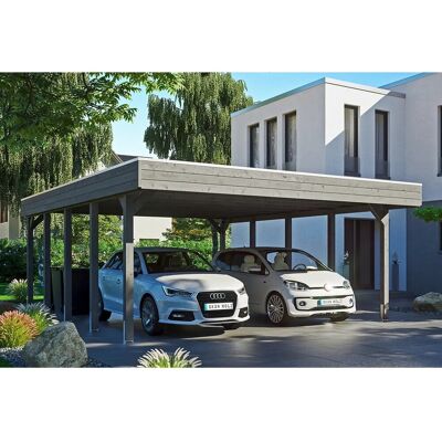 Skanholz Friesland Carport - Flachdach, 2 Fahrzeuge, Schiefergrau - Carport Skanholz Friesland Carport - Flachdach, 2 Fahrzeuge, Schiefergrau - Carport