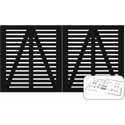 Plus Holz Doppeltor Harmoni Nadelholz Schwarz 200 cm x 107 cm Plus Holz Doppeltor Harmoni Nadelholz Schwarz 200 cm x 107 cm