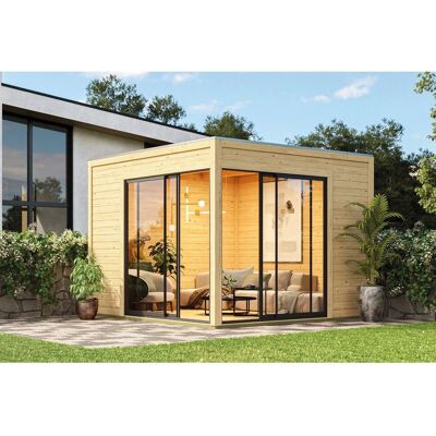 Karibu Gartenhaus Dillen 3 mit Schiebetür Natur Karibu Gartenhaus Dillen 3 mit Schiebetür Natur