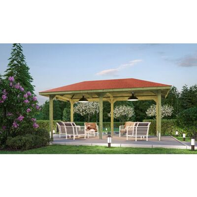 WEKA Gartenshaus 651 B - Quadrat, braun, 19mm Massivholzdach - Pavillon WEKA Gartenshaus 651 B - Quadrat, braun, 19mm Massivholzdach - Pavillon