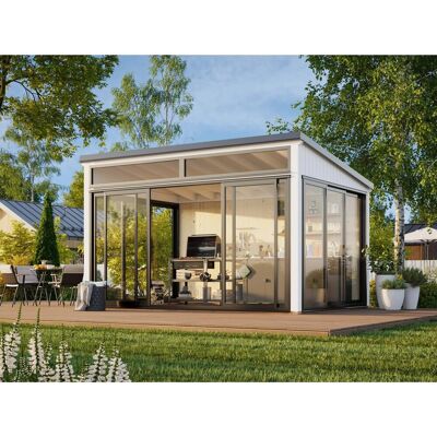 Palmako Holz-Gartenhaus Saga Slide Plus Pultdach Lackiert 420 cm x 297 cm Palmako Holz-Gartenhaus Saga Slide Plus Pultdach Lackiert 420 cm x 297 cm