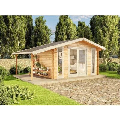 Alpholz - Mirko Modern D - 28 mm - Doppeltür - Gartenhaus Alpholz - Mirko Modern D - 28 mm - Doppeltür - Gartenhaus