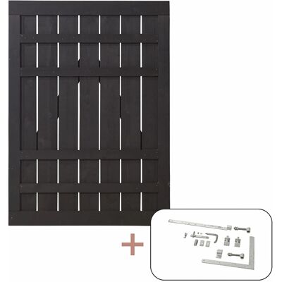 Plus Holz Einzeltor Rustik Nadelholz Schwarz 100 cm x 138 cm Plus Holz Einzeltor Rustik Nadelholz Schwarz 100 cm x 138 cm
