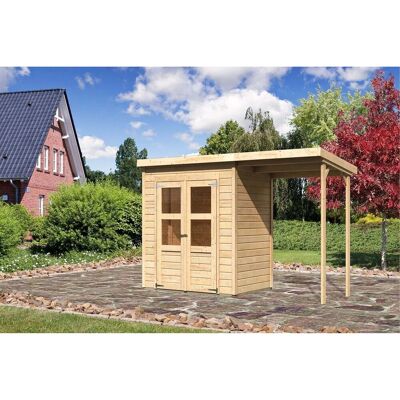 Karibu Holz-Gartenhaus Vellinge Natur Pultdach Unbehandelt 178 cm x 122 cm Karibu Holz-Gartenhaus Vellinge Natur Pultdach Unbehandelt 178 cm x 122 cm