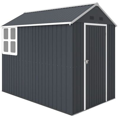 Outsunny Gartenschuppen Verzinkter Stahl Dunkelgrau 259L x 172B x 222H cm Outsunny Gartenschuppen Verzinkter Stahl Dunkelgrau 259L x 172B x 222H cm