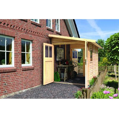 Karibu Holz-Gartenhaus Kristiansund Natur Pultdach Unbehandelt 178 cm x 265 cm Karibu Holz-Gartenhaus Kristiansund Natur Pultdach Unbehandelt 178 cm x 265 cm