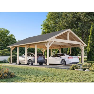 Palmako Carport Robert 555 x 732 cm Tauchgrundiert Grau FSC® Palmako Carport Robert 555 x 732 cm Tauchgrundiert Grau FSC®