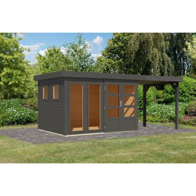 Karibu Gartenhaus Maradi 5 Rundum m. Anbaudach Terragrau 211 x 298 x 242 cm Karibu Gartenhaus Maradi 5 Rundum m. Anbaudach Terragrau 211 x 298 x 242 cm