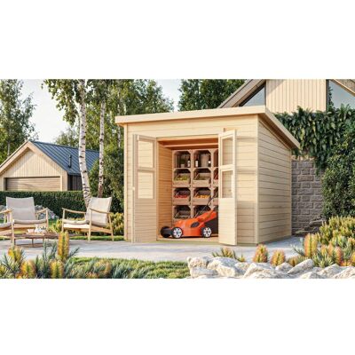 Karibu Holz-Gartenhaus Neuenburg 4 Natur BxT: 238 cm x 240 cm Karibu Holz-Gartenhaus Neuenburg 4 Natur BxT: 238 cm x 240 cm