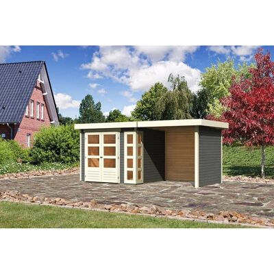 Karibu Holz-Gartenhaus Sölve Terragrau Flachdach Lackiert 238 cm x 213 cm Karibu Holz-Gartenhaus Sölve Terragrau Flachdach Lackiert 238 cm x 213 cm