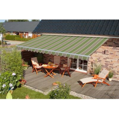 Spettmann Gelenkarmmarkise 350 cm x 250 cm Grün-Beige gestreift Spettmann Gelenkarmmarkise 350 cm x 250 cm Grün-Beige gestreift