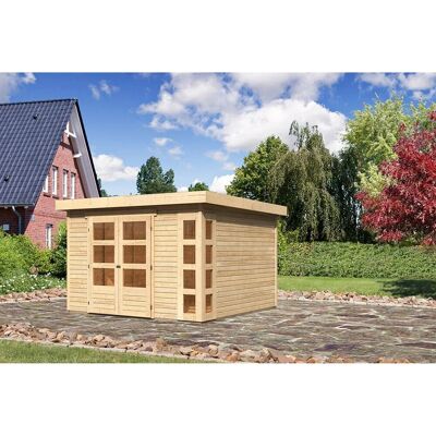 Karibu Holz-Gartenhaus Sölve Natur Flachdach Unbehandelt 298 cm x 302 cm Karibu Holz-Gartenhaus Sölve Natur Flachdach Unbehandelt 298 cm x 302 cm