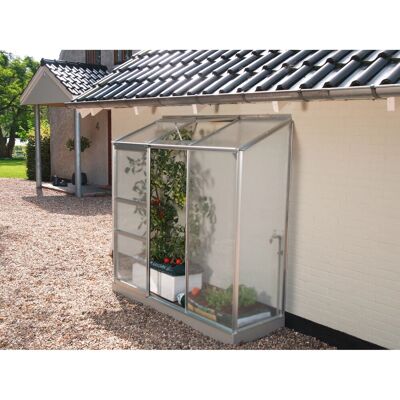 Vitavia Anlehn-Gewächshaus Ida 1300 HKP 4 mm Alu-Blank 1,3 m² Vitavia Anlehn-Gewächshaus Ida 1300 HKP 4 mm Alu-Blank 1,3 m²