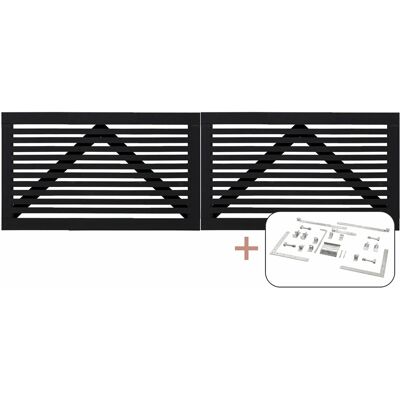Plus Holz Doppeltor Tokyo Nadelholz Schwarz 300 cm x 90 cm Plus Holz Doppeltor Tokyo Nadelholz Schwarz 300 cm x 90 cm