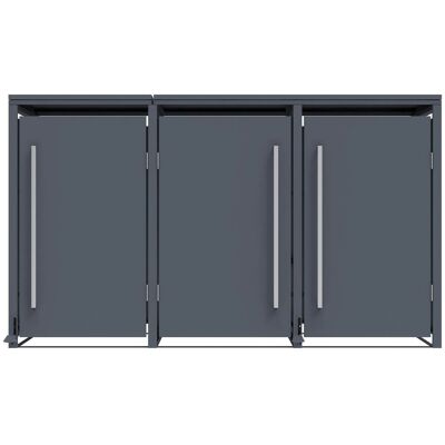 Westmann Mülltonnenbox Pedura 3 mit Fußpedal Anthrazit 80 cm x 199 cm x 116 cm Westmann Mülltonnenbox Pedura 3 mit Fußpedal Anthrazit 80 cm x 199 cm x 116 cm