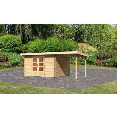 Karibu Holz-Gartenhaus Ängelholm Natur Pultdach Unbehandelt 340 cm x 280 cm Karibu Holz-Gartenhaus Ängelholm Natur Pultdach Unbehandelt 340 cm x 280 cm