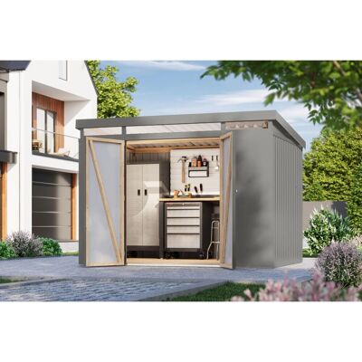 Karibu Metallgerätehaus Neos 3 Graualuminium Karibu Metallgerätehaus Neos 3 Graualuminium